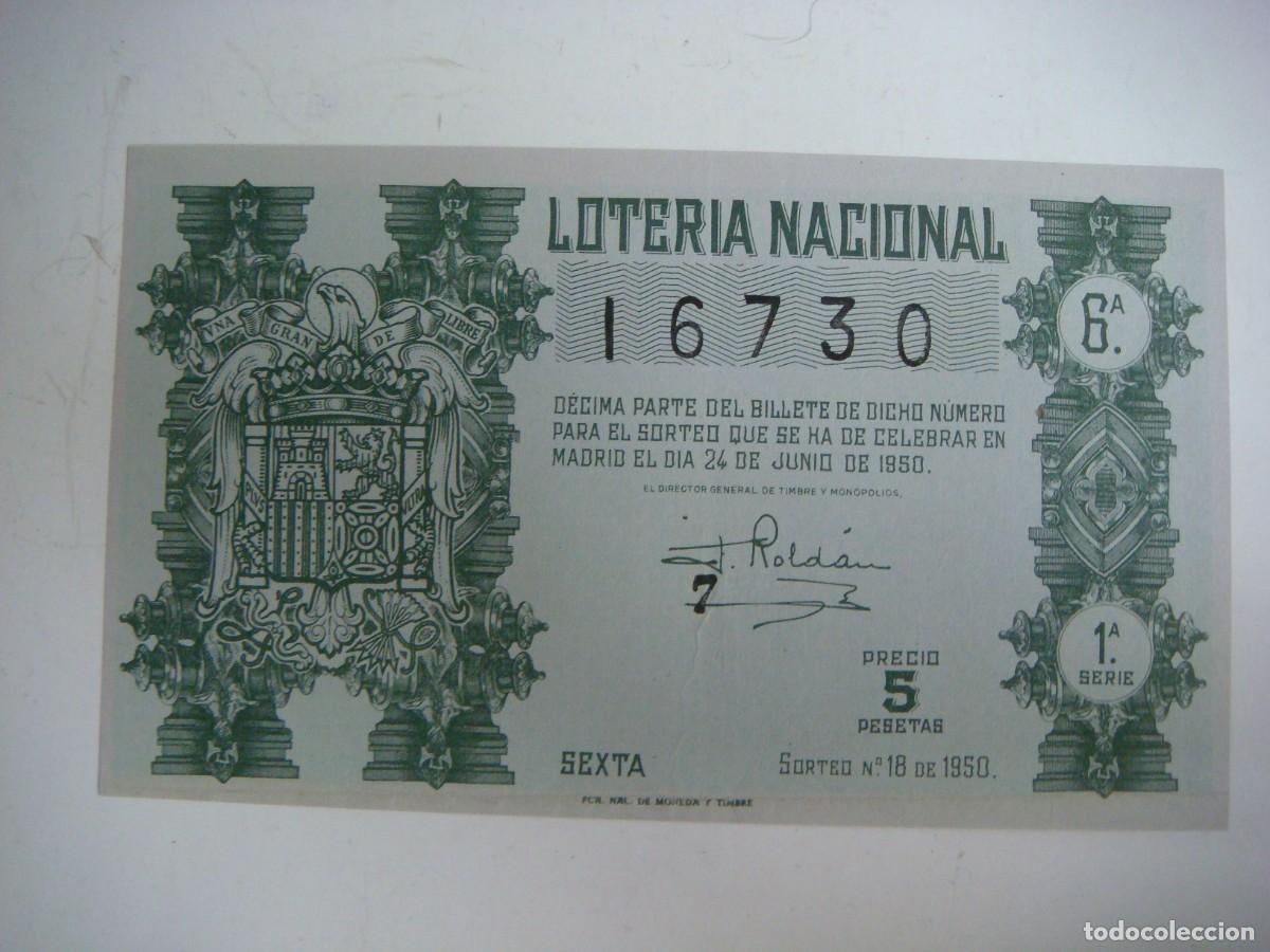 Loter&iacute;a nacional: DECIMO DE LOTERIA NACIONAL DEL 24 DE JUNIO 1950 SORTEO N&ordm;-18-(&)