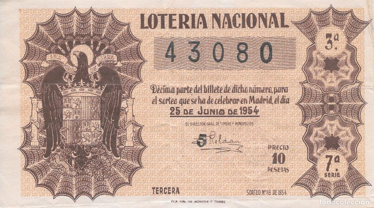 Loter&iacute;a nacional: LOTER&Iacute;A NACIONAL. SORTEO 18 DE 1954