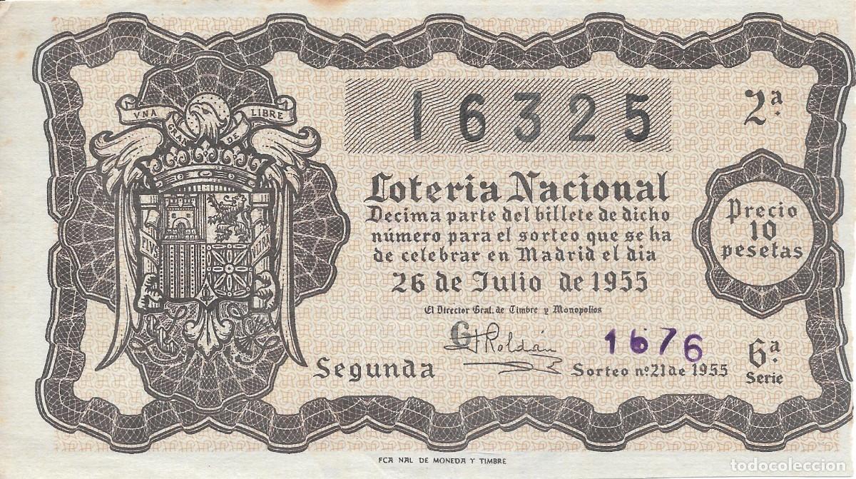 Loter&iacute;a nacional: LOTER&Iacute;A NACIONAL. SORTEO 21 DE 1955