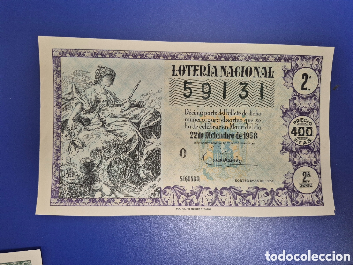 Loter&iacute;a nacional: LOTERIA NACIONAL SORTEO 36 DE 1958 NAVIDAD