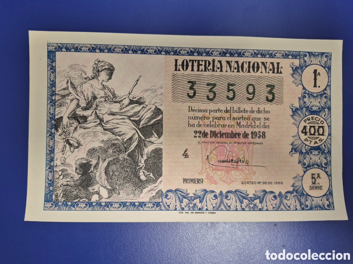 Loter&iacute;a nacional: LOTERIA NACIONAL SORTEO 36 DE 1958 NAVIDAD