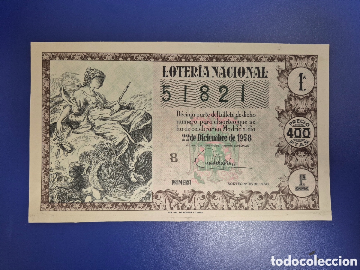 Loter&iacute;a nacional: LOTERIA NACIONAL SORTEO 36 DE 1958 NAVIDAD