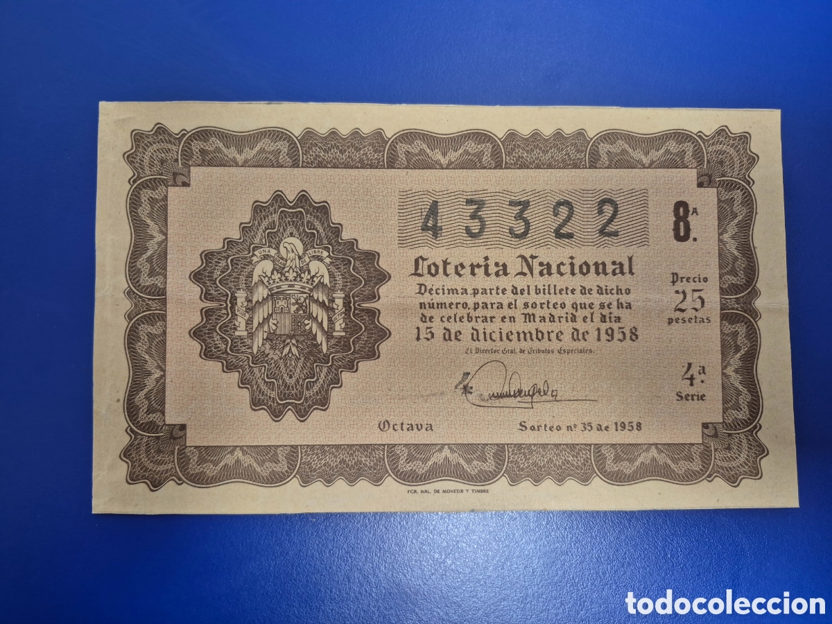 Loter&iacute;a nacional: LOTERIA NACIONAL SORTEO 35 DE 1958