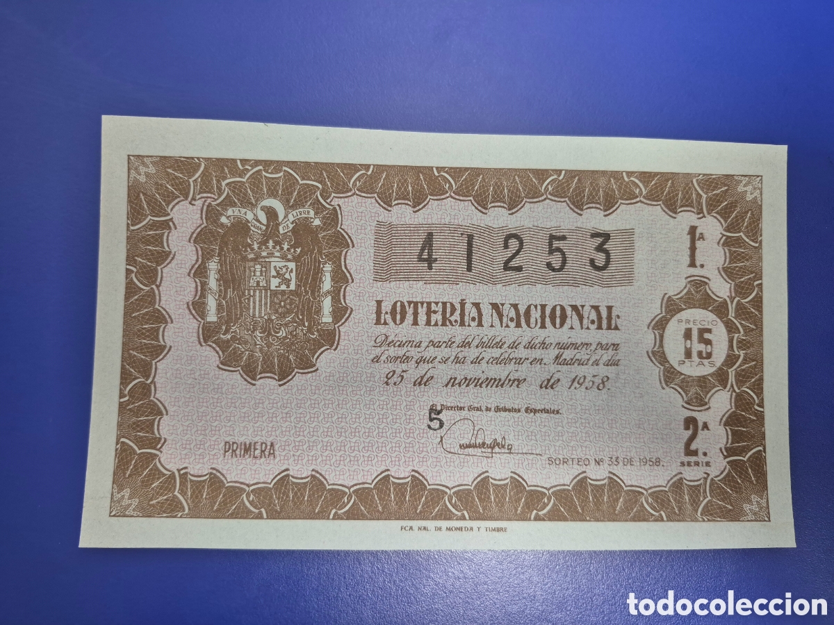 Loter&iacute;a nacional: LOTERIA NACIONAL SORTEO 33 DE 1958