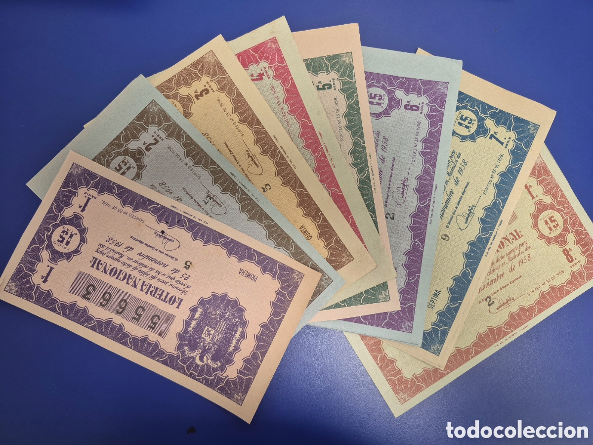 Loter&iacute;a nacional: LOTERIA NACIONAL SORTEO 33 DE 1958 SERIE COMPLETA