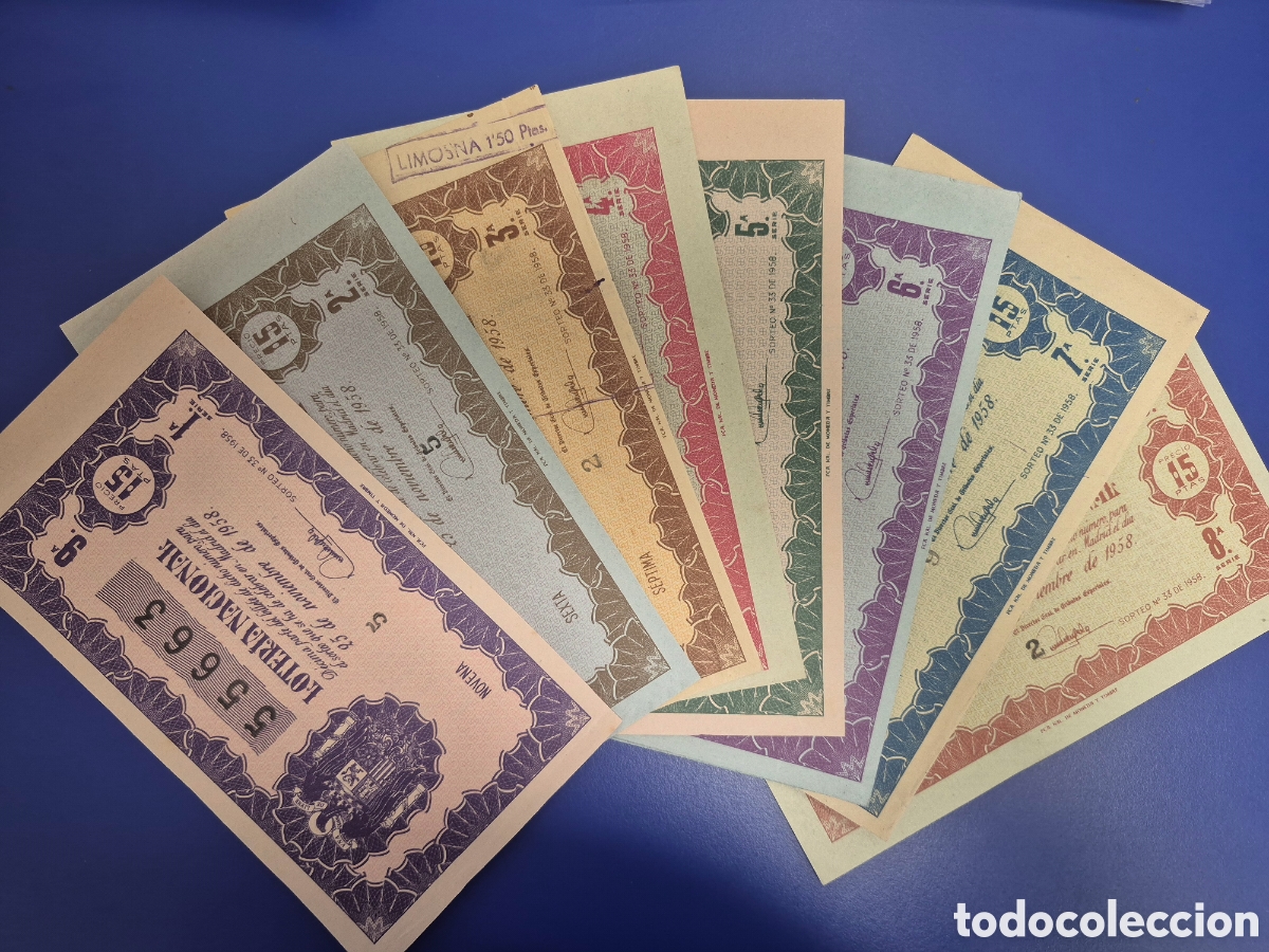 Loter&iacute;a nacional: LOTERIA NACIONAL SORTEO 33 DE 1958 SERIE COMPLETA