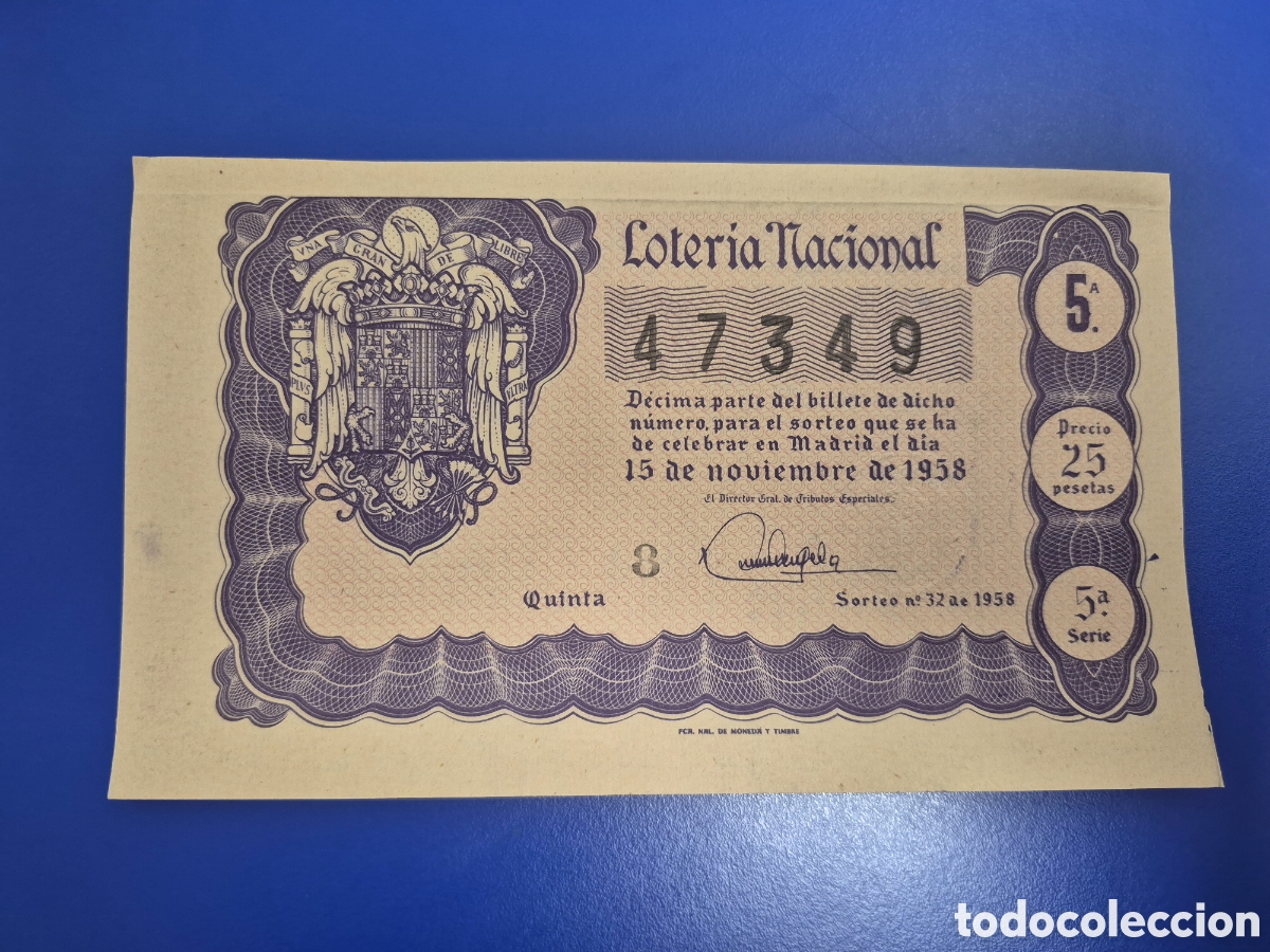 Loter&iacute;a nacional: LOTERIA NACIONAL SORTEO 32 DE 1958