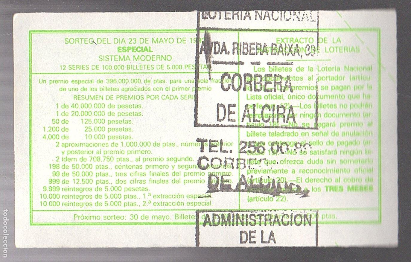 Loter&iacute;a nacional: LOTER&Iacute;A NACIONAL DEL SABADO - ADMINISTRACION DE CORBERA DE ALCIRA (VALENCIA) -