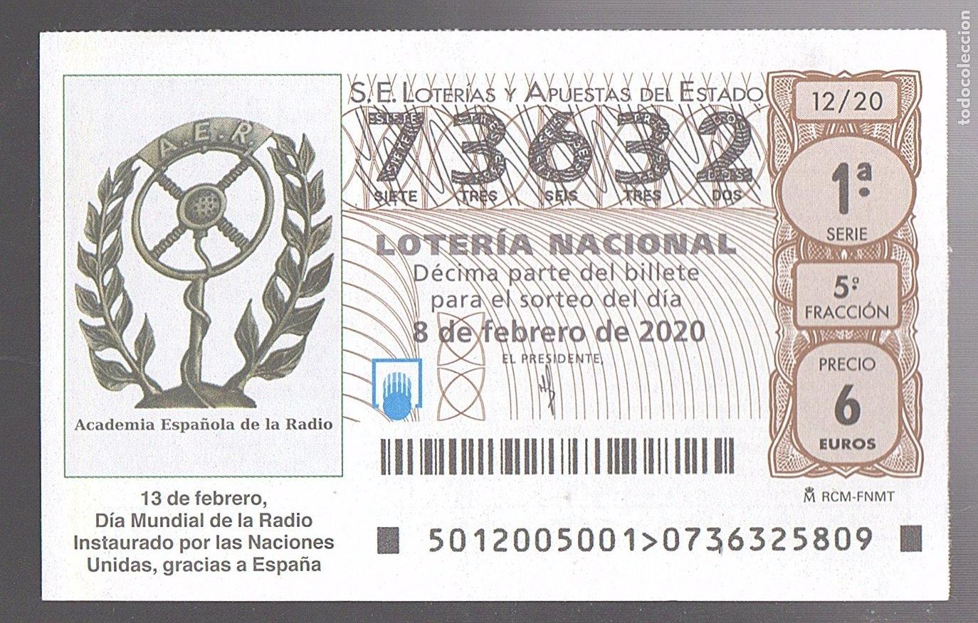 Loter&iacute;a nacional: LOTER&Iacute;A NACIONAL DEL SABADO - SORTEO 12 DEL 2020 - ACADEMIA ESPA&Ntilde;OLA DE LA RADIO -
