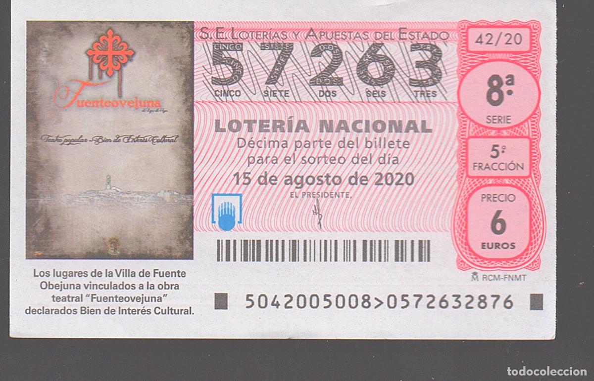 Loter&iacute;a nacional: LOTER&Iacute;A NACIONAL DEL SABADO - SORTEO 42 DEL 2020 - FUENTEOBEJUNA -