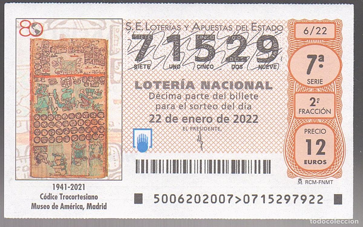 Loter&iacute;a nacional: LOTER&Iacute;A NACIONAL DEL SABADO - SORTEO 6 DEL 2022 - CODICE TROCORTESIANO, MUSEO DE AMERICA, MADRID -