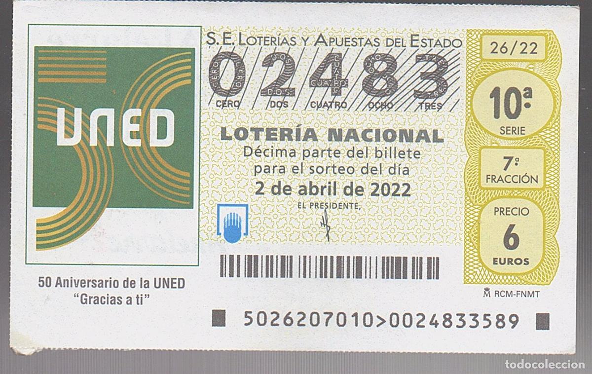 Loter&iacute;a nacional: LOTER&Iacute;A NACIONAL DEL SABADO - SORTEO 26 DEL 2022 - 50 ANIVERSARIO DE LA UNED -