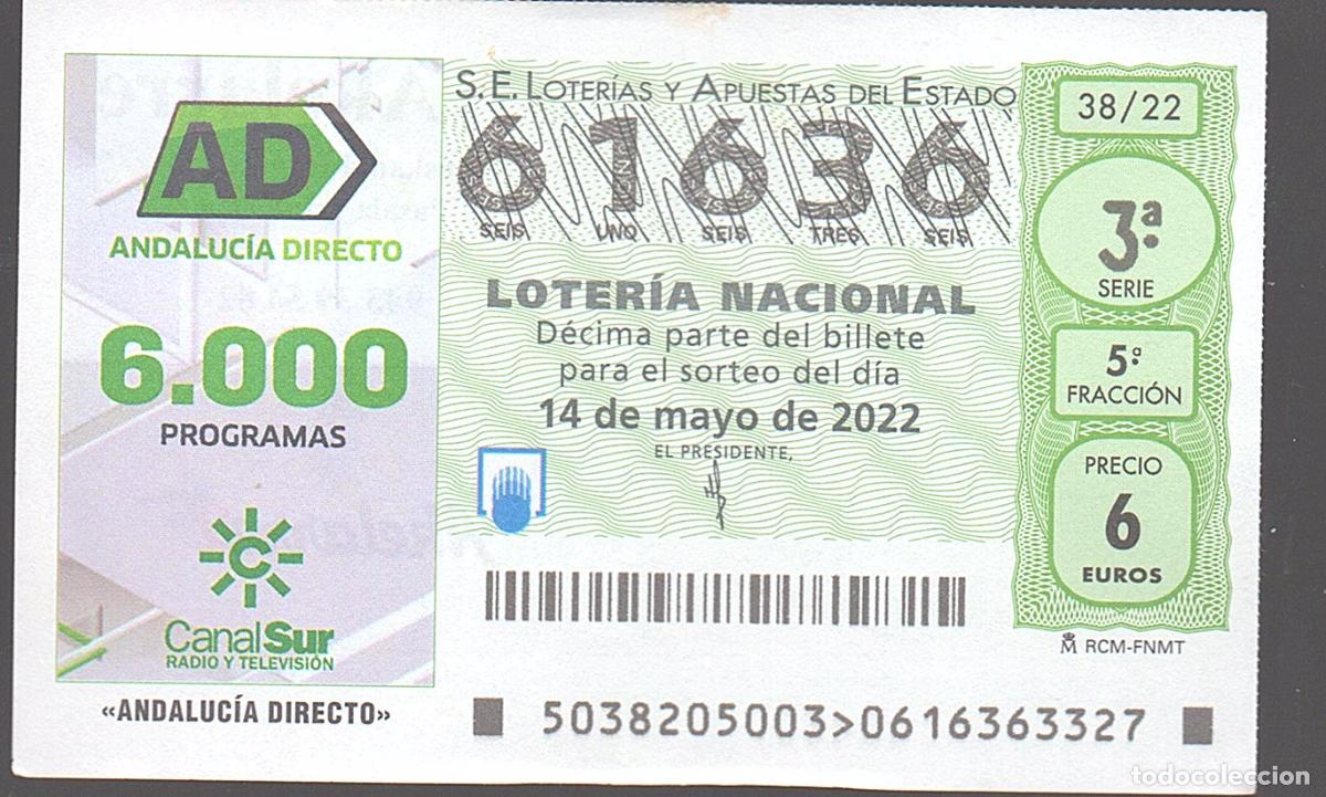 Loter&iacute;a nacional: LOTER&Iacute;A NACIONAL DEL SABADO - SORTEO 38 DEL 2022 - ANDALUCIA DIRECTO -