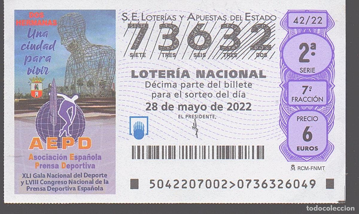 Loter&iacute;a nacional: LOTER&Iacute;A NACIONAL DEL SABADO - SORTEO 42 DEL 2022 - ASOCIACION ESPA&Ntilde;OLA DE LA PRENSA DEPORTIVA -