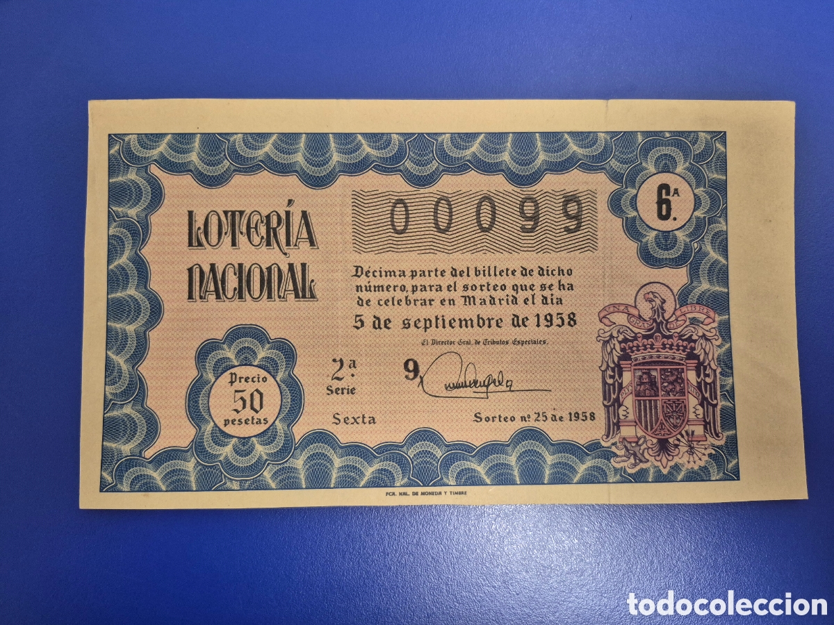 Loter&iacute;a nacional: LOTERIA NACIONAL SORTEO 25 DE 1958
