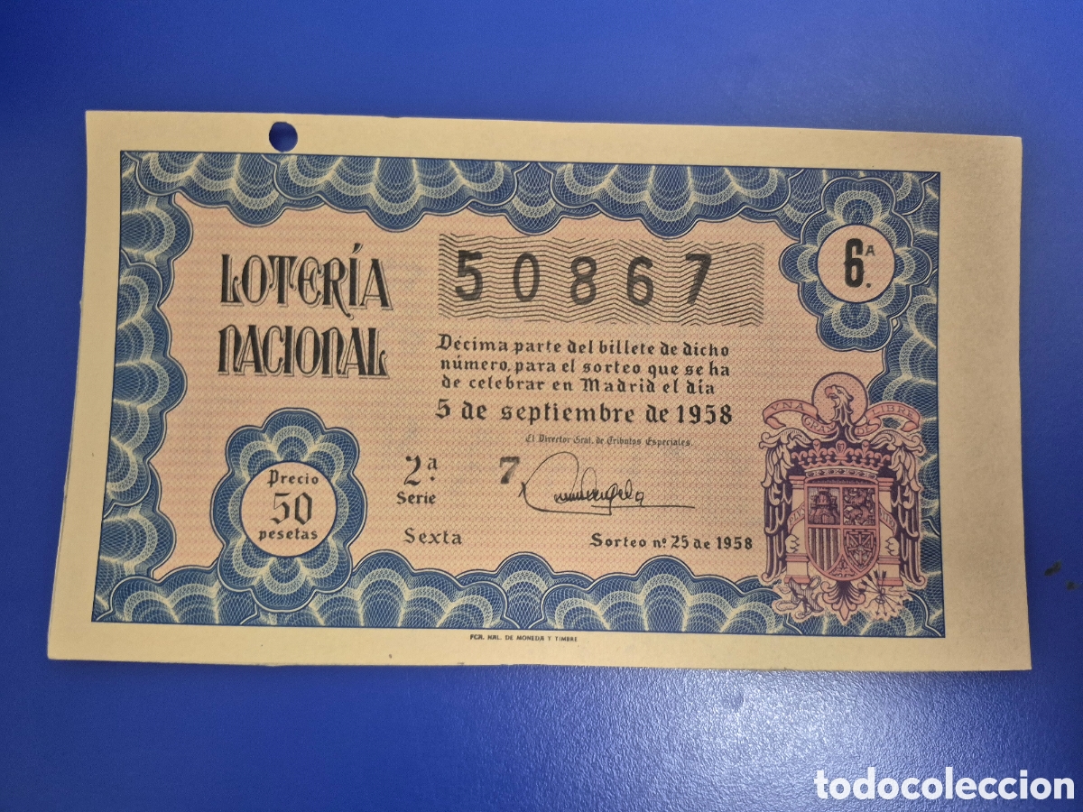 Loter&iacute;a nacional: LOTERIA NACIONAL SORTEO 25 DE 1958