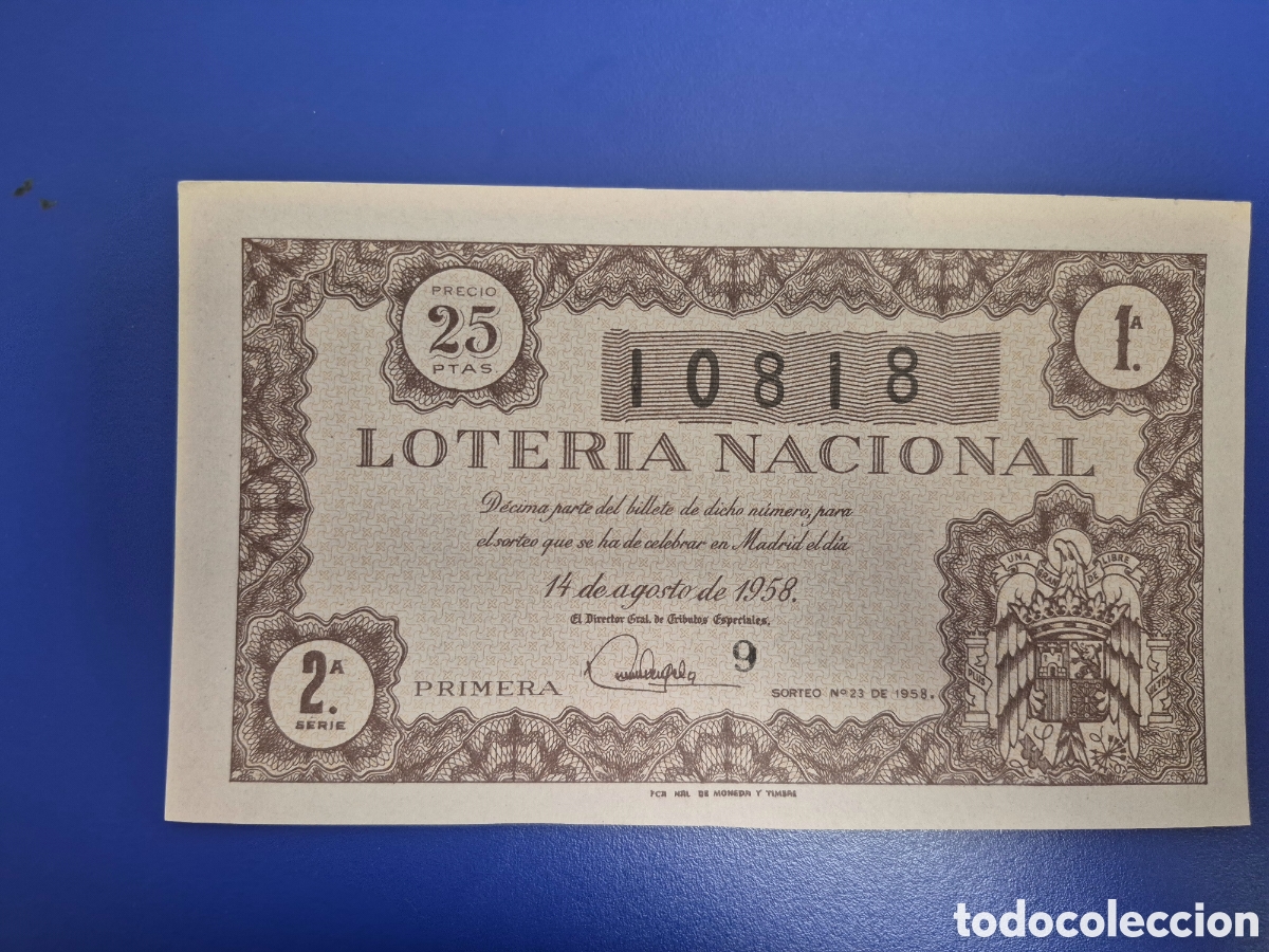 Loter&iacute;a nacional: LOTERIA NACIONAL SORTEO 23 DE 1958