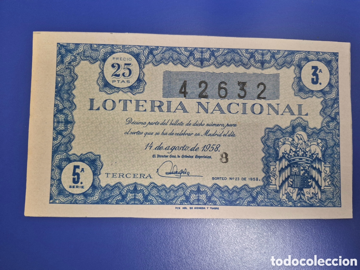 Loter&iacute;a nacional: LOTERIA NACIONAL SORTEO 23 DE 1958