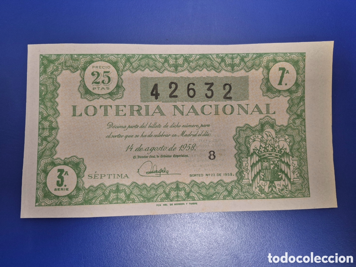 Loter&iacute;a nacional: LOTERIA NACIONAL SORTEO 23 DE 1958