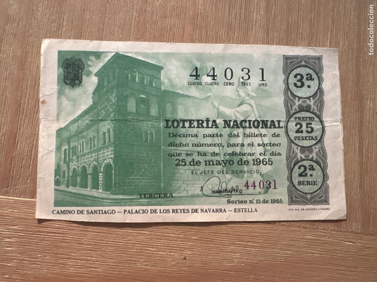 Loter&iacute;a nacional: B2 (1). BILLETE LOTERIA NACIONAL 1965