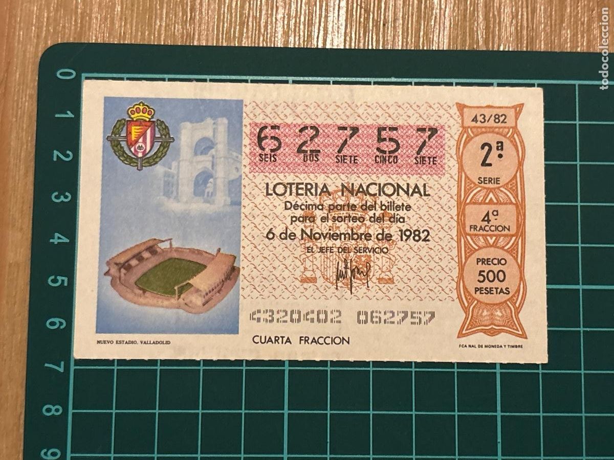 Loter&iacute;a nacional: B2. (7) BILLETE LOTER&Iacute;A VALLADOLID 1982 82