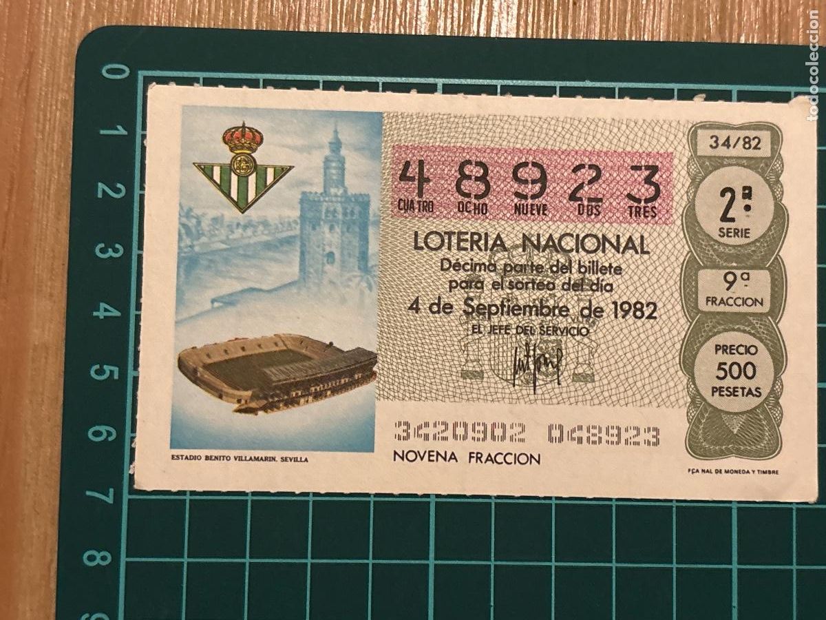 Loter&iacute;a nacional: B2. (7) BILLETE LOTER&Iacute;A BETIS 1982 82
