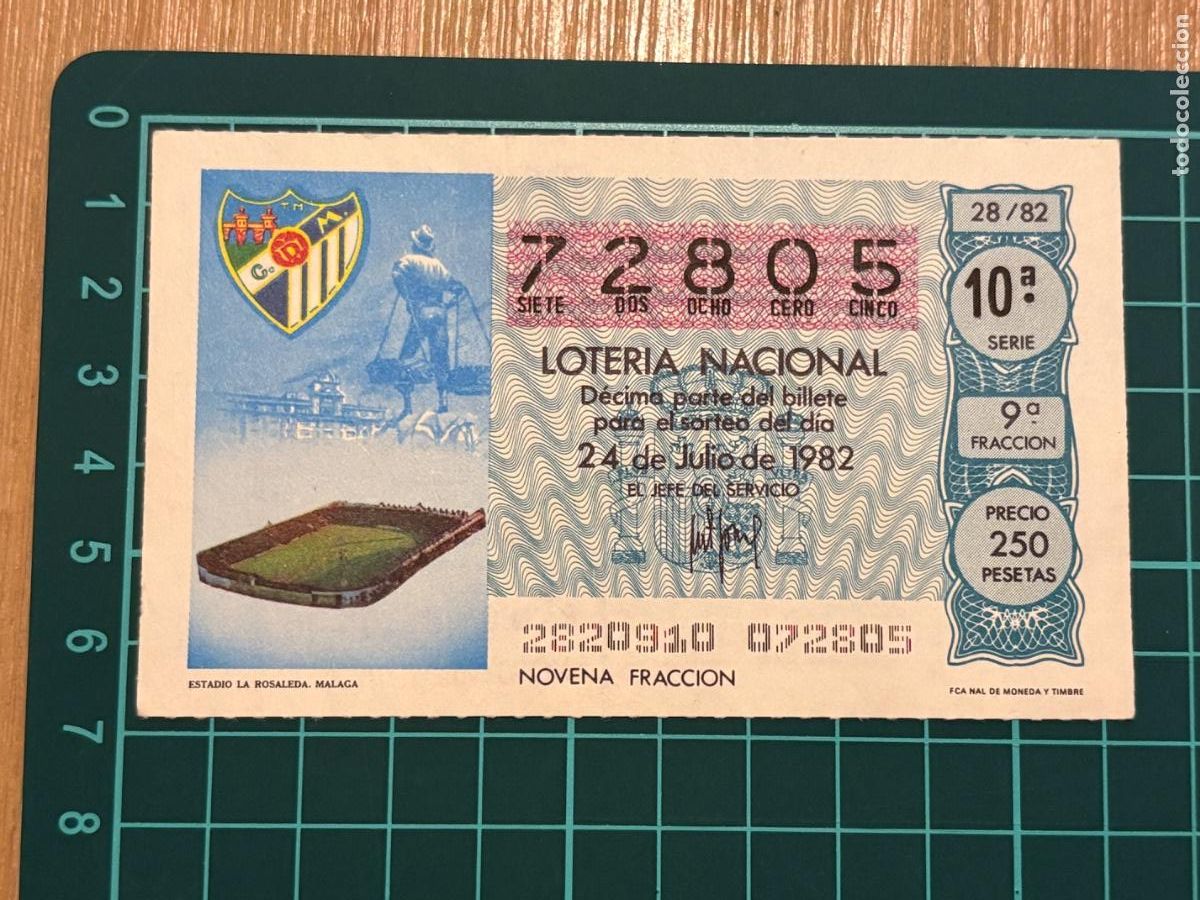 Loter&iacute;a nacional: B2. (7) BILLETE LOTER&Iacute;A M&Aacute;LAGA 1982 82
