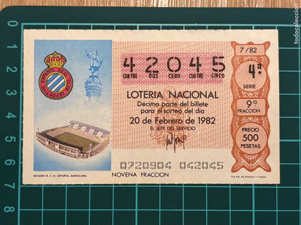 Loter&iacute;a nacional: B2. (7) BILLETE LOTER&Iacute;A ESPA&Ntilde;OL 1982 82