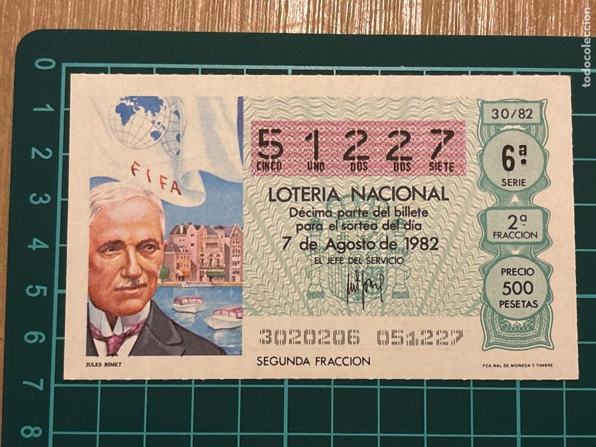 Loter&iacute;a nacional: B2. (7) BILLETE LOTER&Iacute;A ESPA&Ntilde;OL 1982 MUNDIAL 82