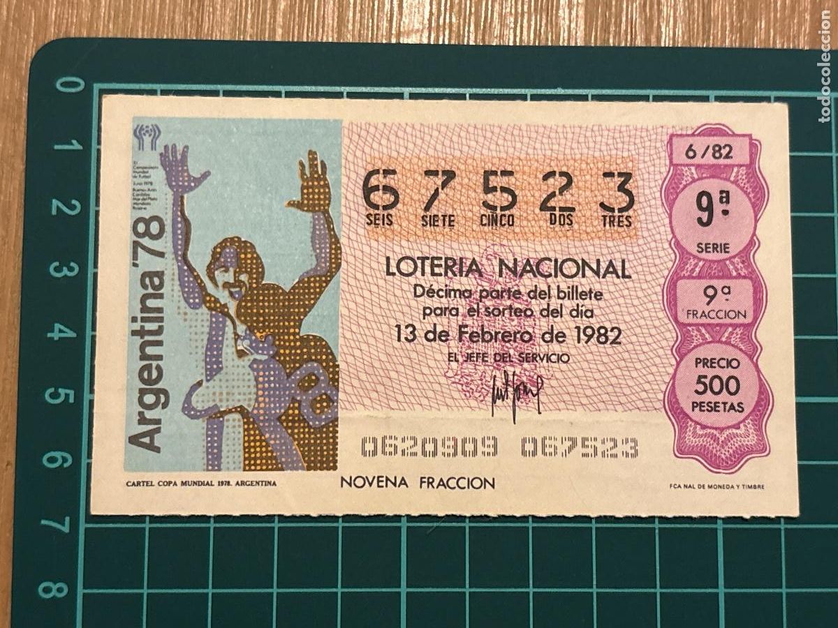 Loter&iacute;a nacional: B2. (7) BILLETE LOTER&Iacute;A ESPA&Ntilde;OL 1982 MUNDIAL 82