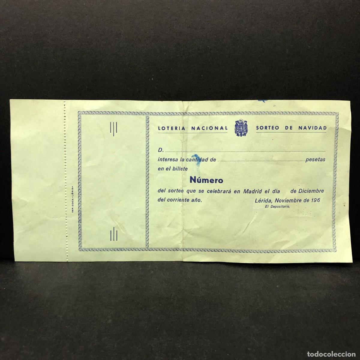 Loter&iacute;a nacional: BILLETE DE LOTERIA NACIONAL SORTEO DE NAVIDAD - L&Eacute;RIDA 196? - VACIO SIN RELLENAR PARTICIPACI&Oacute;N / 256