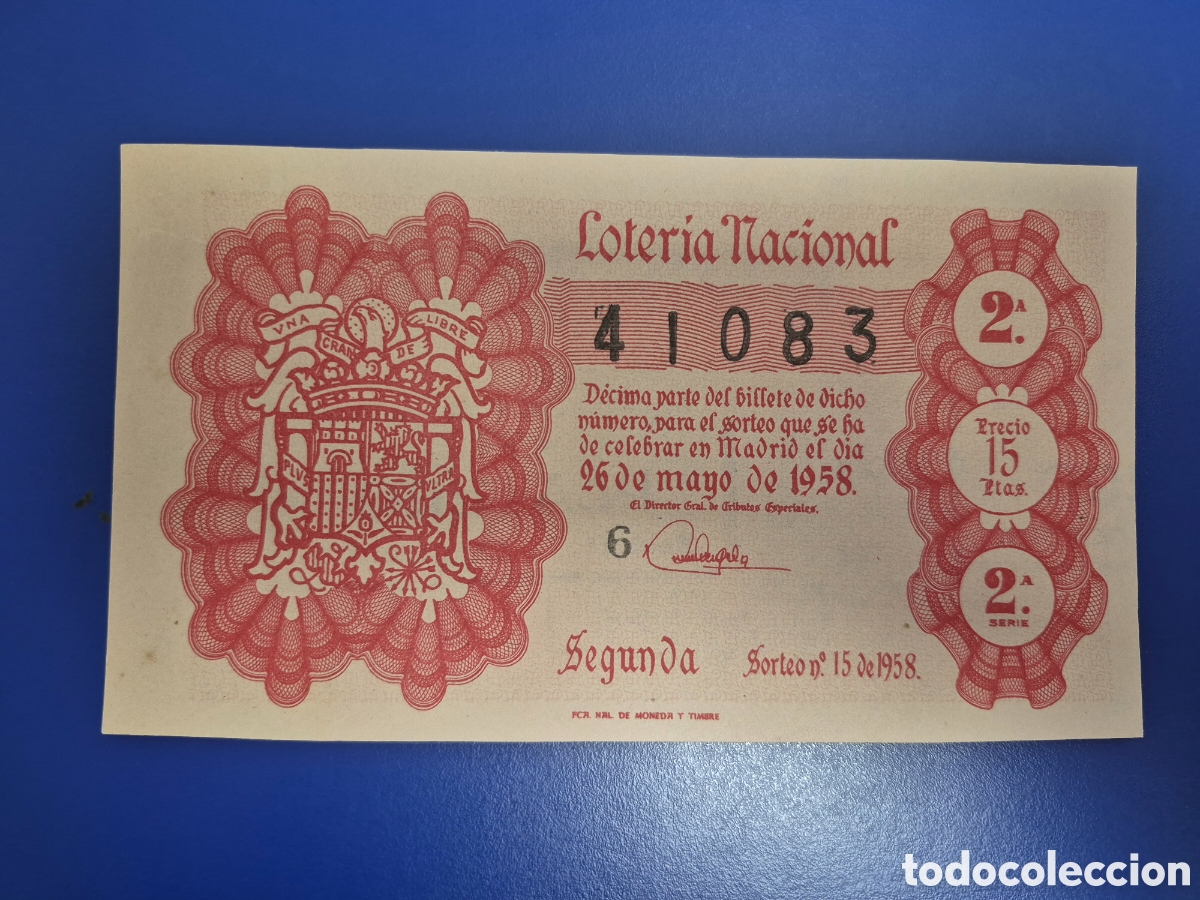 Loter&iacute;a nacional: LOTERIA NACIONAL SORTEO 15 de 1958