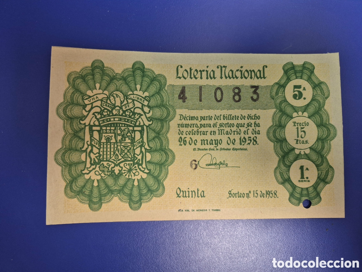 Loter&iacute;a nacional: LOTERIA NACIONAL SORTEO 15 de 1958