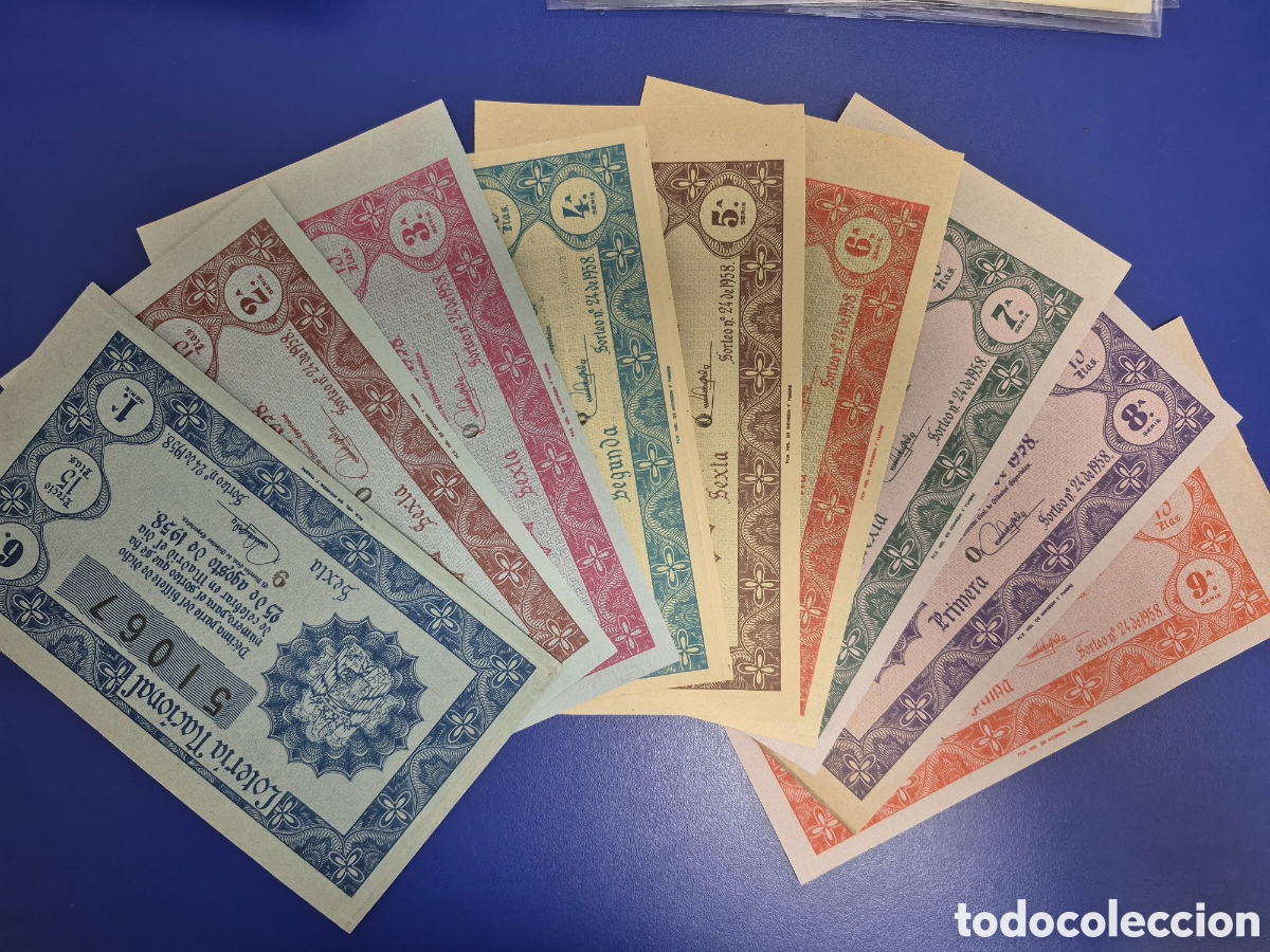 Loter&iacute;a nacional: LOTERIA NACIONAL SORTEO 24 de 1958 SERIE COMPLETA