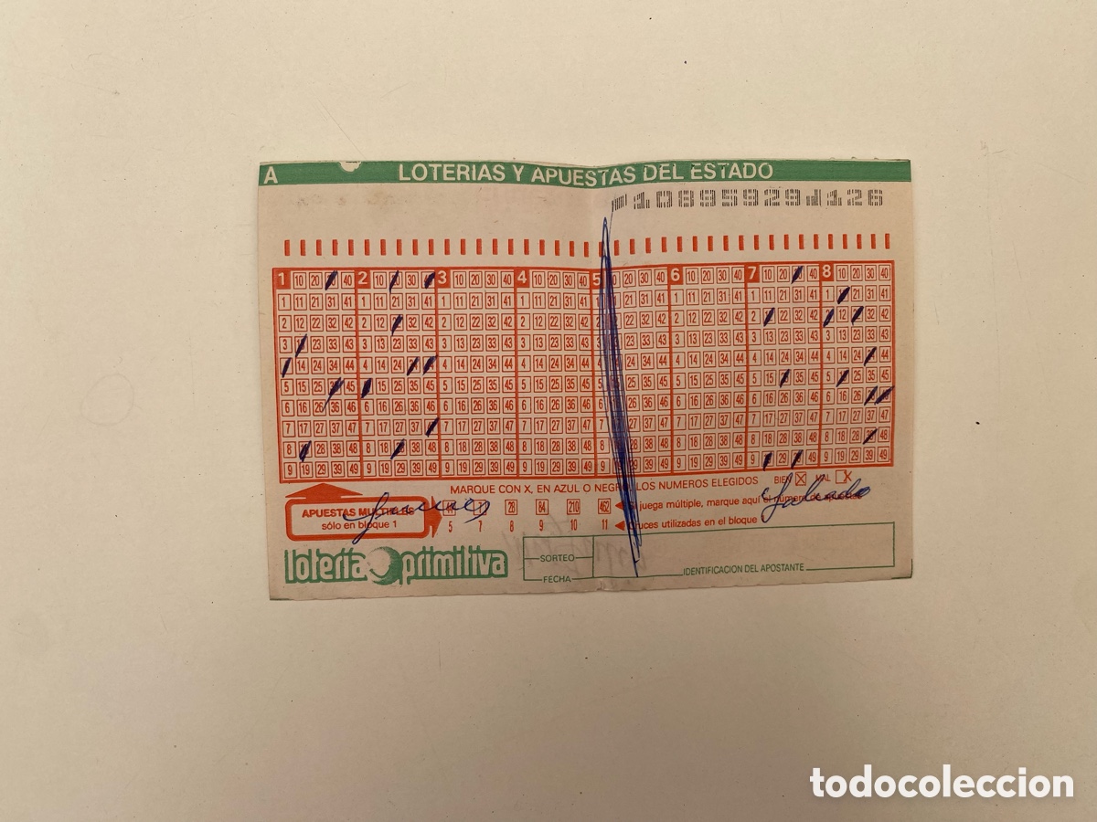 Loter&iacute;a nacional: Loter&iacute;a primitiva boleto usado