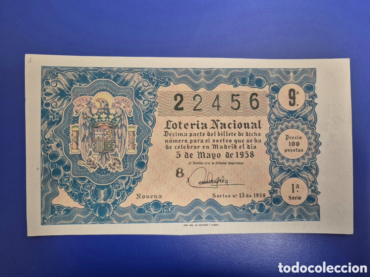 Loter&iacute;a nacional: LOTERIA NACIONAL SORTEO 13 DE 1958