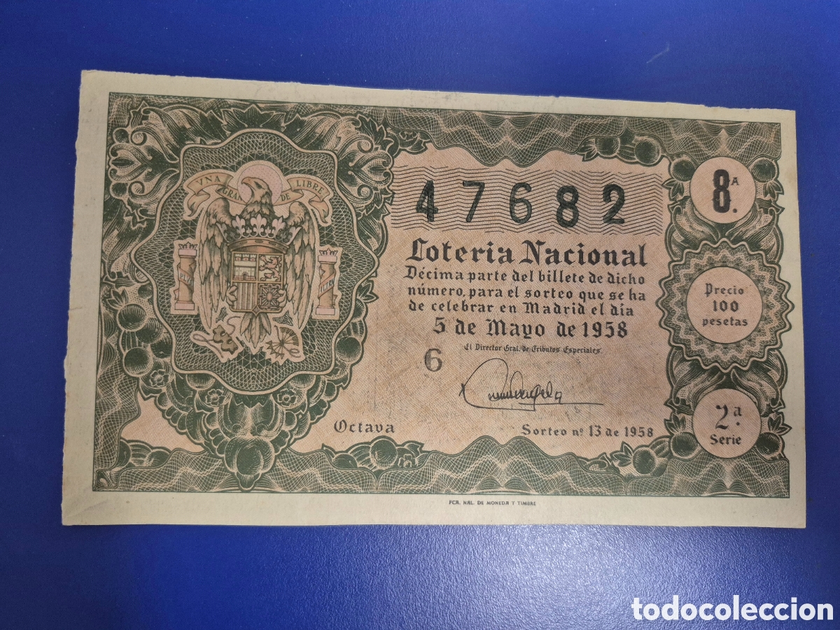 Lotteria Nationale Spagnola: LOTERIA NACIONAL SORTEO 13 DE 1958