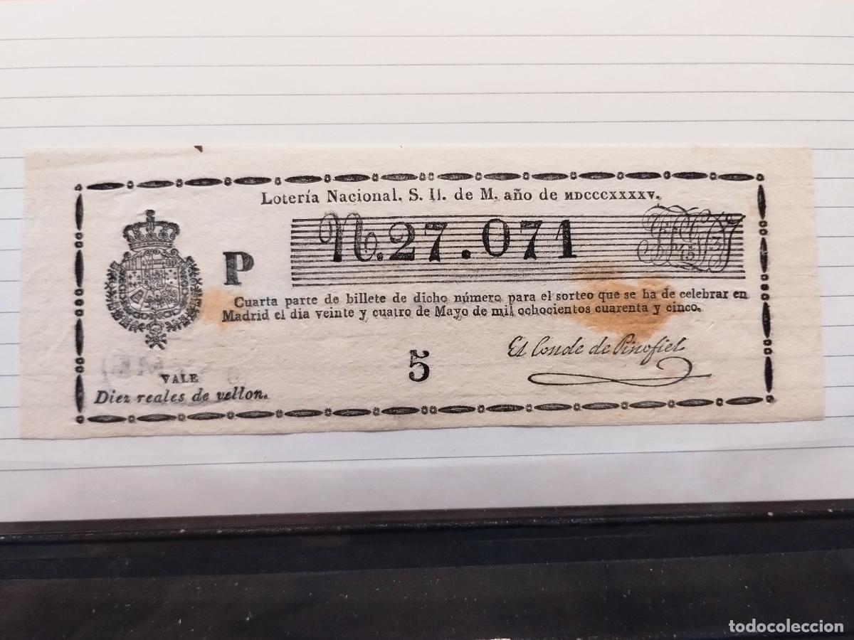 National Spanish Lottery: FAC - DECIMO DE LOTERIA NACIONAL. A&Ntilde;O 1845. LEER DESCRIPCION