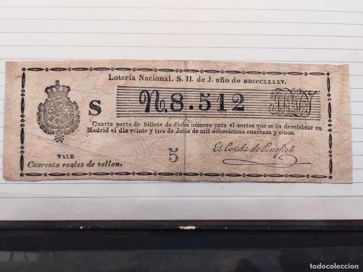 National Spanish Lottery: FAC - DECIMO DE LOTERIA NACIONAL. A&Ntilde;O 1845. LEER DESCRIPCION