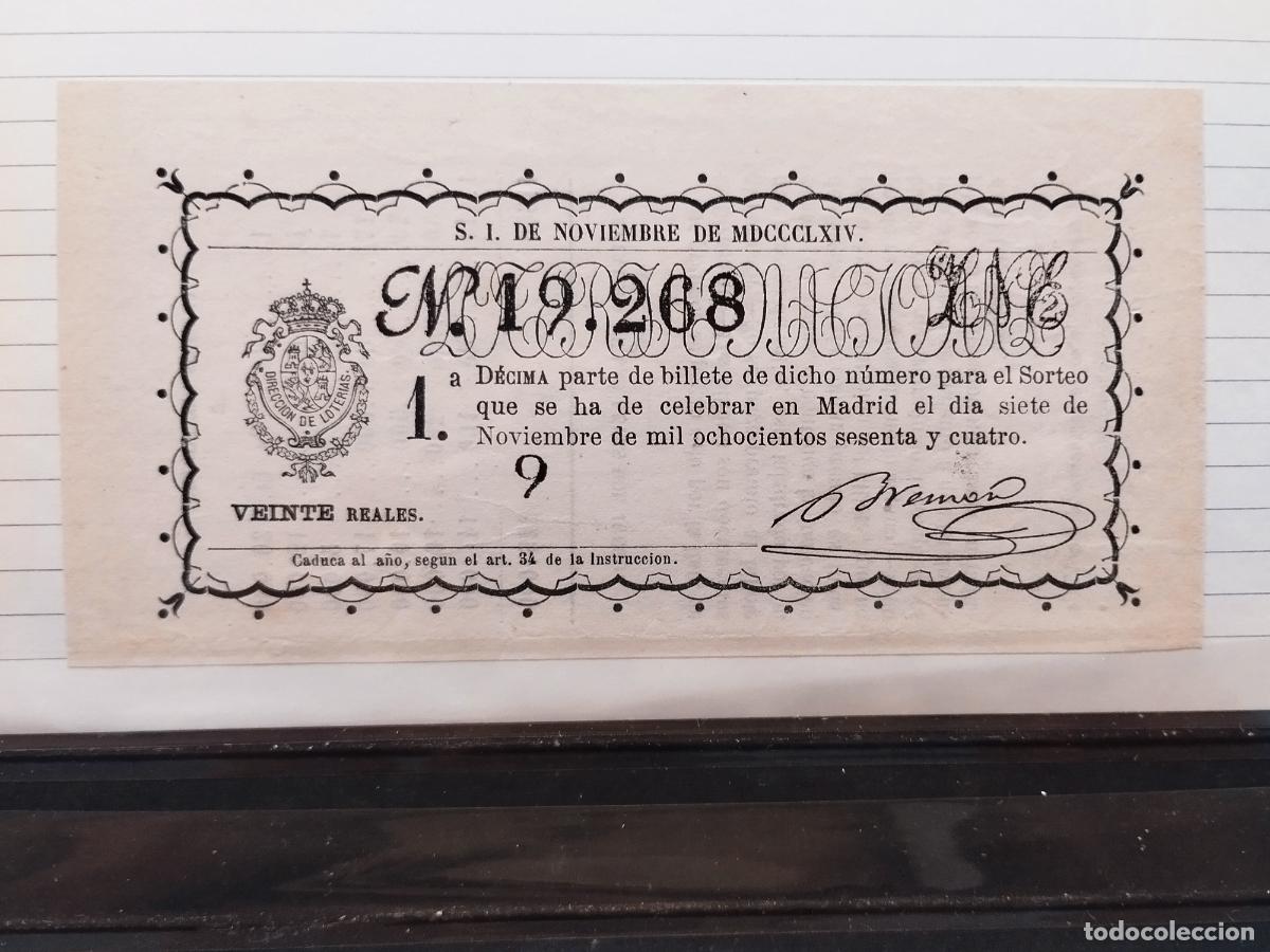 Nationale spanische Lotterie: FAC - DECIMO DE LOTERIA NACIONAL. A&Ntilde;O 1864. MADRID. EXCELENTE CALIDAD. LEER DESCRIPCION