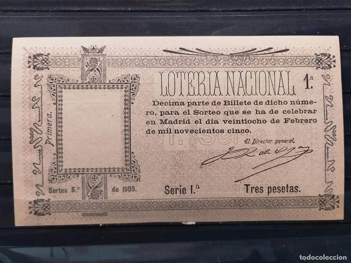 Nationale spanische Lotterie: FAC - DECIMO LOTERIA NACIONAL. A&Ntilde;O 1905 MADRID.CURIOSO SIN NUMERO LEER DESCRIPCION