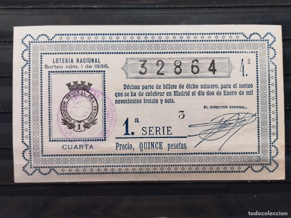Nationale spanische Lotterie: FAC - DECIMO LOTERIA NACIONAL. A&Ntilde;O 1936 MADRID. EXCELENTE CALIDAD. PLANCHA. LEER DESCRIPCION