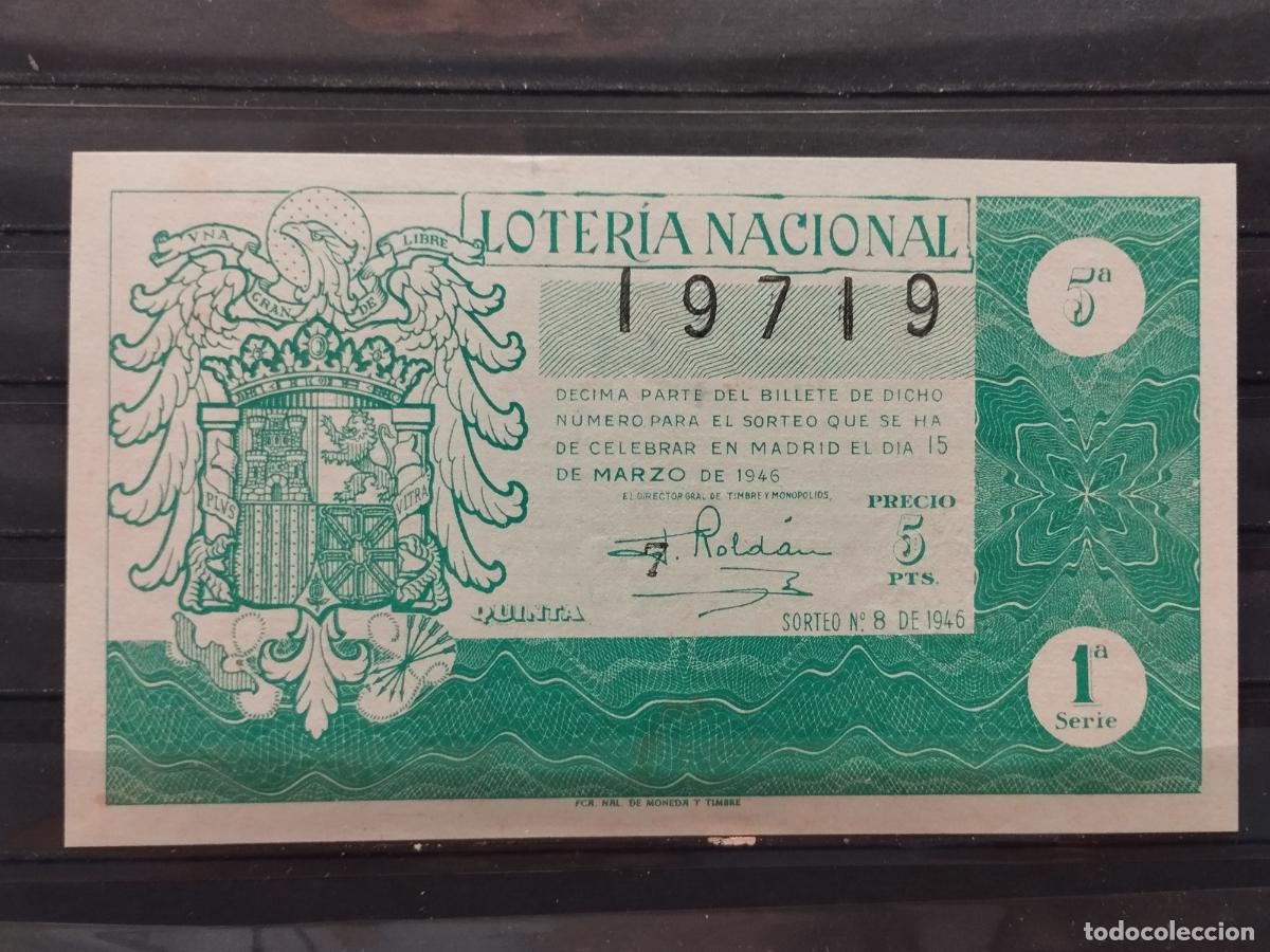 Loterie Nationale: FAC - DECIMO LOTERIA NACIONAL 1946. MADRID. SORTEO N&ordm; 8. EXCELENTE CALIDAD. LEER DESCRIPCION