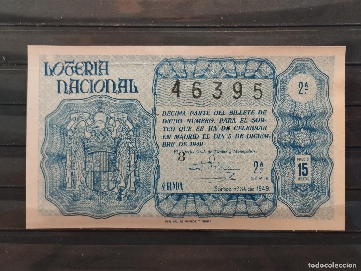 Loterie Nationale: FAC - DECIMO LOTERIA NACIONAL 1949. MADRID. SORTEO N&ordm; 34. EXCELENTE CALIDAD. LEER DESCRIPCION