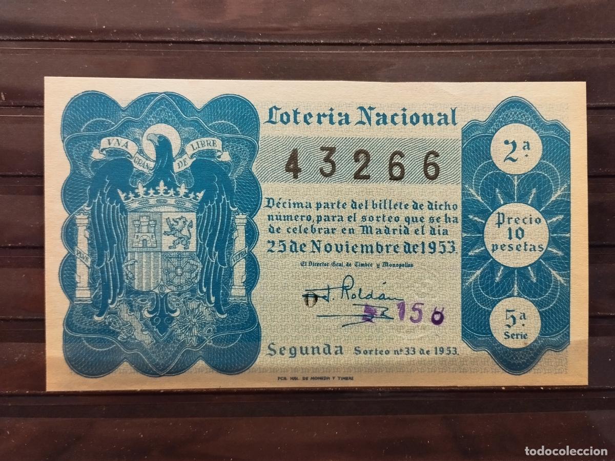 Nationale spanische Lotterie: FAC - DECIMO LOTERIA NACIONAL 1954. MADRID. SORTEO N&ordm; 17. MUY BUENA CALIDAD. LEER DESCRIPCION