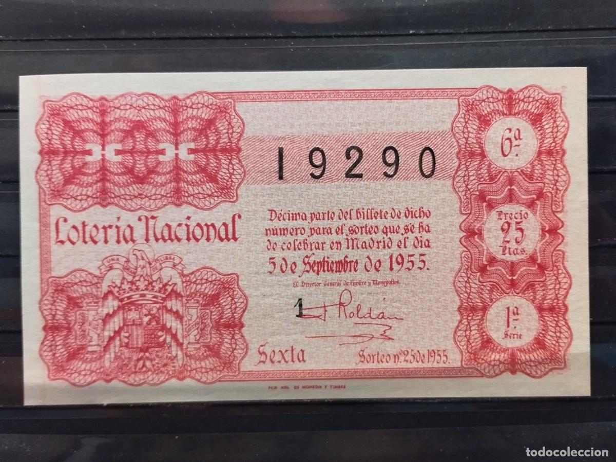 Loterie Nationale: FAC - DECIMO LOTERIA NACIONAL 1955. MADRID. SORTEO N&ordm; 25. MUY BUENA CALIDAD. LEER DESCRIPCION