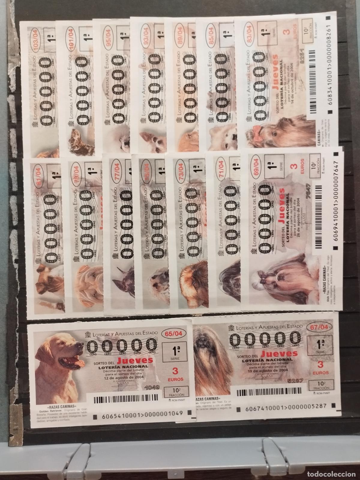 Nationale spanische Lotterie: CONJUNTO DE 16 DECIMOS LOTERIA NACIONAL JUEVES 2004. TODOS NUMERO 00000. LEER DESCRIPCION