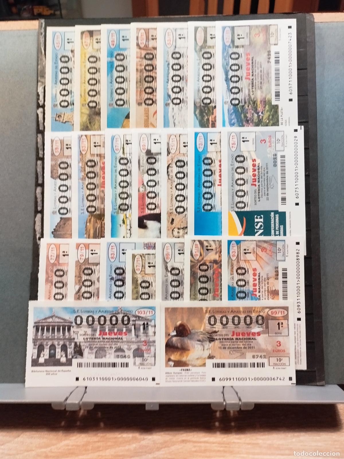 Loter&iacute;a nacional: CONJUNTO DE 23 DECIMOS LOTERIA NACIONAL JUEVES 2011. TODOS NUMERO 00000. LEER DESCRIPCION