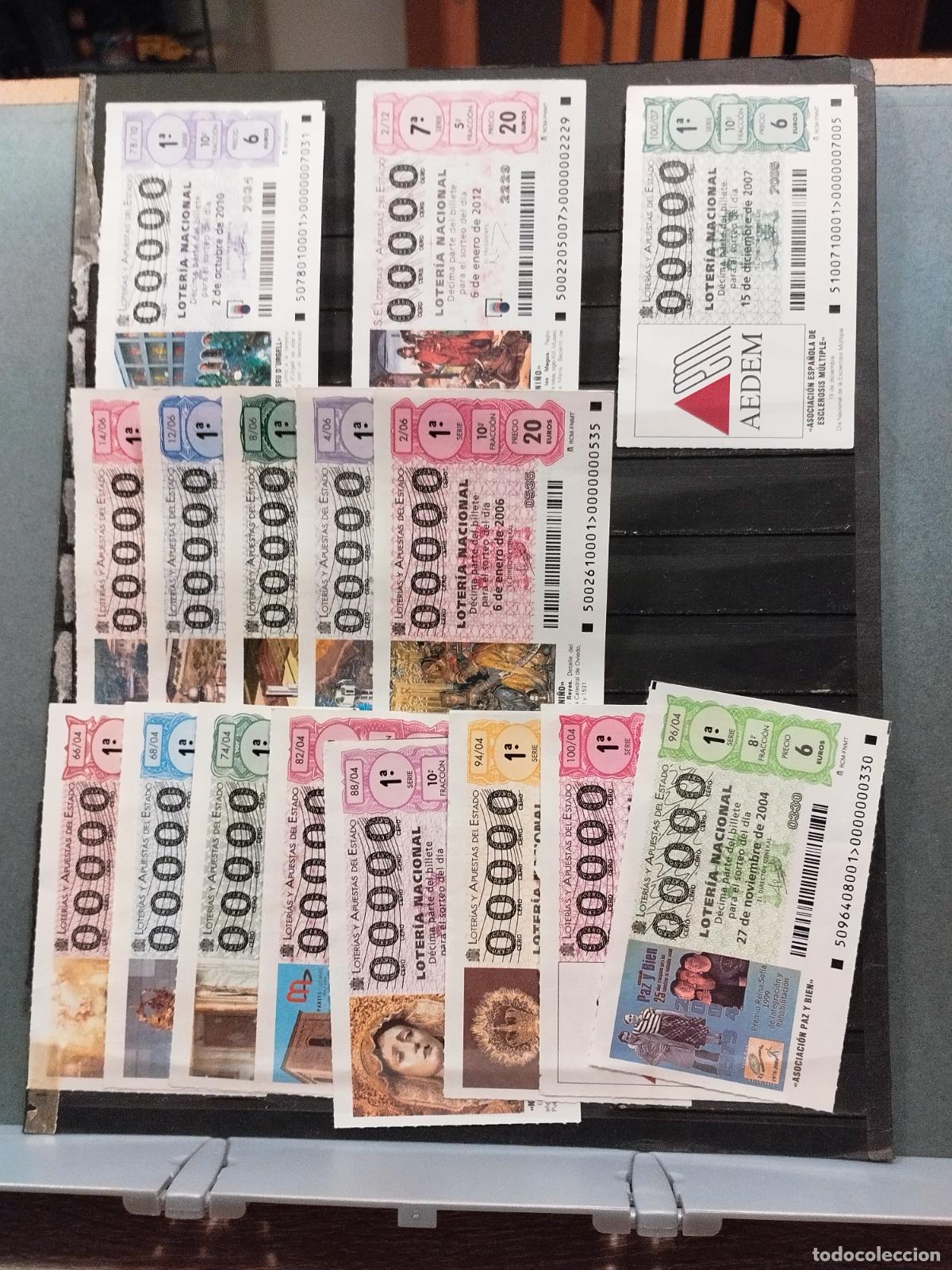 Loter&iacute;a nacional: CONJUNTO DE 16 DECIMOS LOTERIA NACIONAL. A&Ntilde;OS VARIOS. TODOS NUMERO 00000. LEER DESCRIPCION