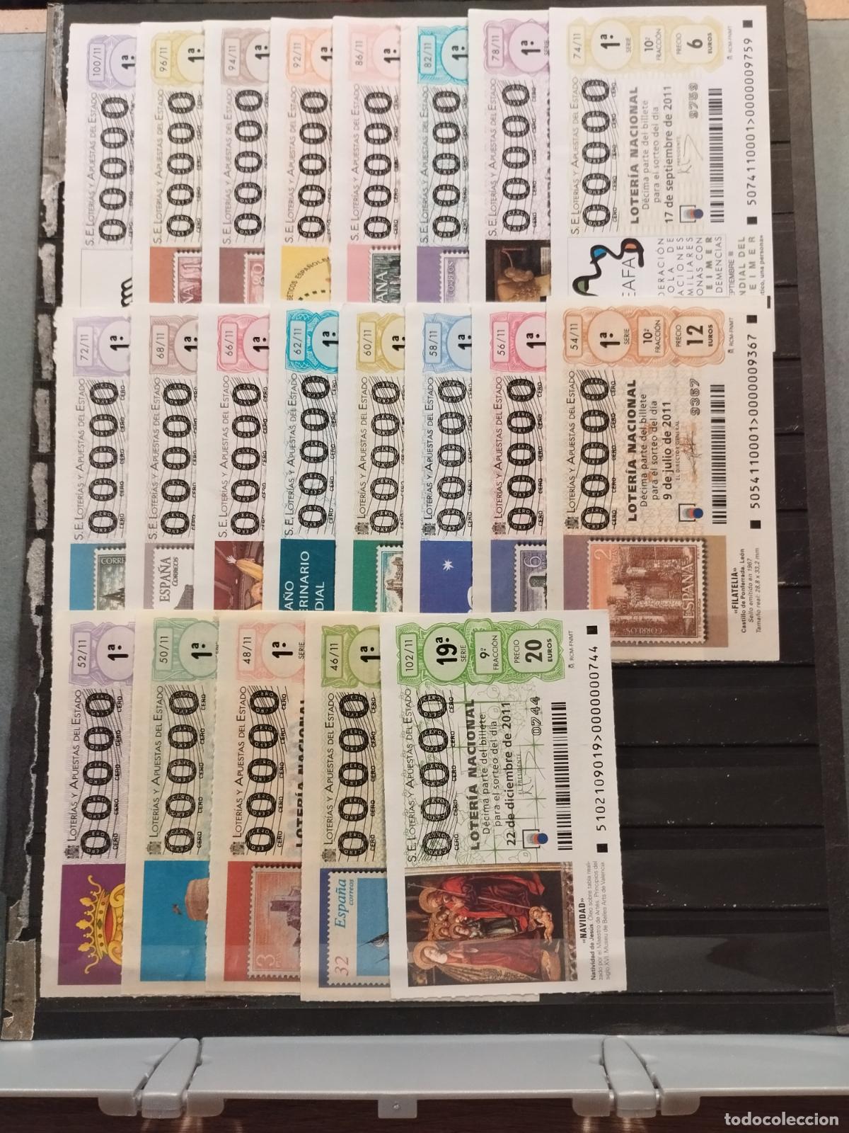 Loter&iacute;a nacional: CONJUNTO DE 21 DECIMOS LOTERIA NACIONAL. A&Ntilde;O 2011. TODOS NUMERO 00000. LEER DESCRIPCION